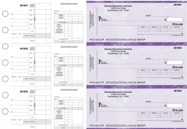 Purple Marble Itemized Disbursement Payroll Business Checks | BU3-7UMA01-IDP