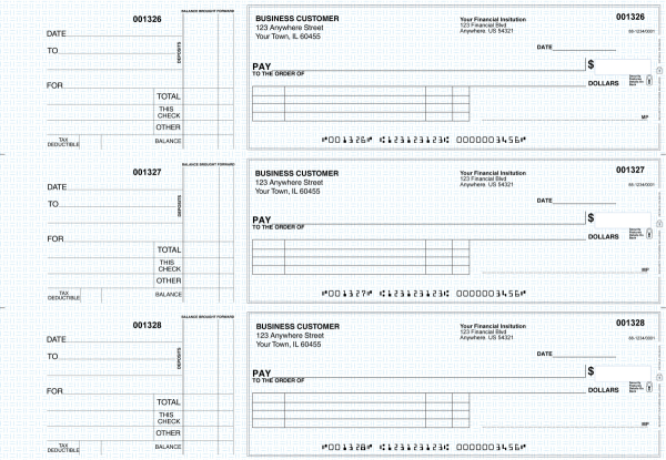 Blue Knit Itemized Payment Business Checks | BU3-BLU02-IPR