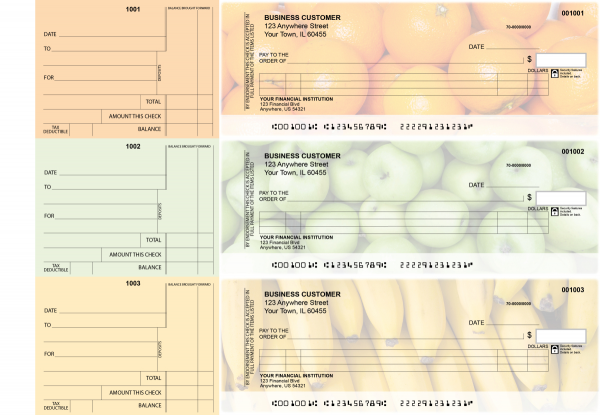 Fruit Itemized Counter Signature Business Checks | BU3-CDS03-ICS
