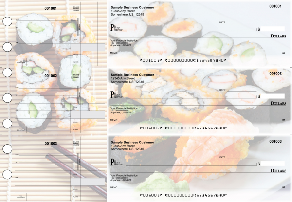 Japanese Cuisine Standard Disbursement Designer Business Checks | BU3-CDS06-SDS