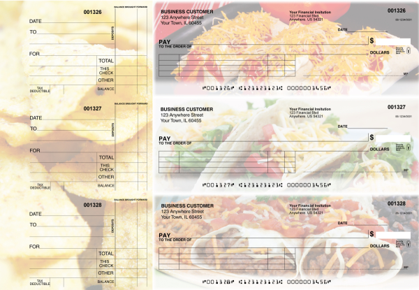 Mexican Cuisine Itemized Payment Business Checks | BU3-CDS07-IPR