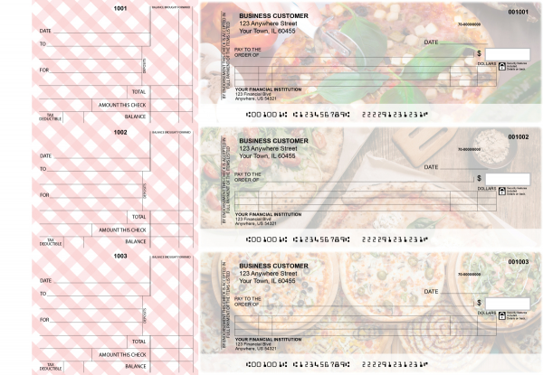 Pizza Itemized Counter Signature Business Checks | BU3-CDS08-ICS