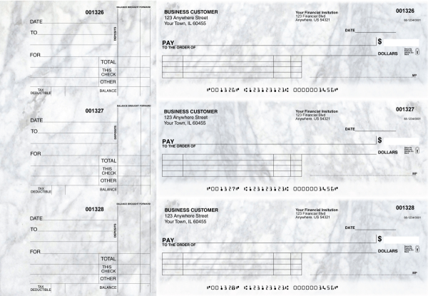 Marble Itemized Payment Business Checks | BU3-CDS20-IPR
