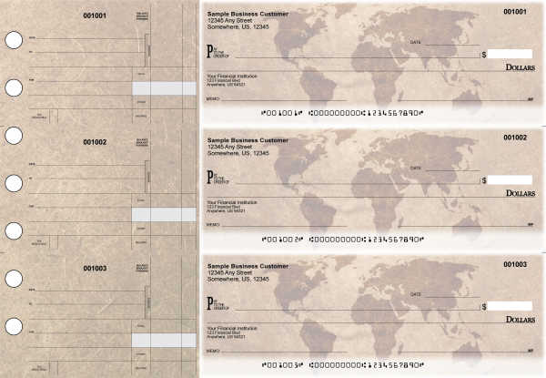 World Map Standard Disbursement Designer Business Checks | BU3-CDS26-SDS