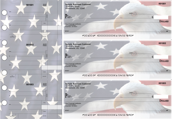 American Flag Standard Disbursement Designer Business Checks