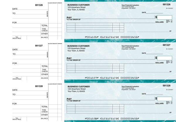 Teal Marble Itemized Payment Business Checks | BU3-EMA01-IPR