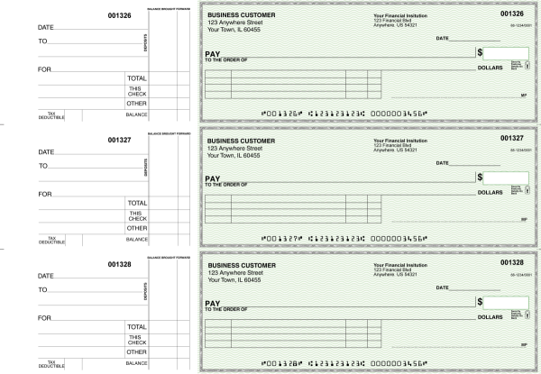 Green Safety Itemized Payment Business Checks | BU3-GRN01-IPR