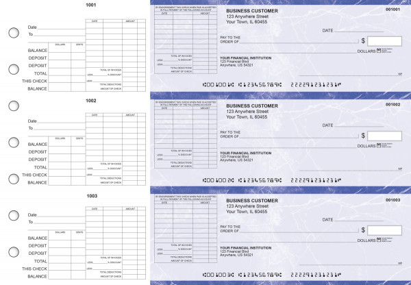 Blue Marble General Itemized Invoice Business Checks | BU3-LMA01-GII