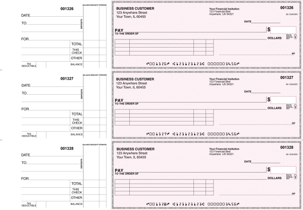 Pink Safety Itemized Payment Business Checks | BU3-PSF01-IPR