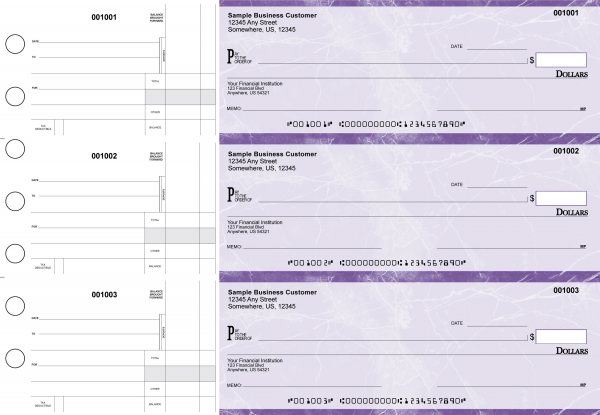 Purple Marble Standard Disbursement Business Checks | BU3-UMA01-SDS