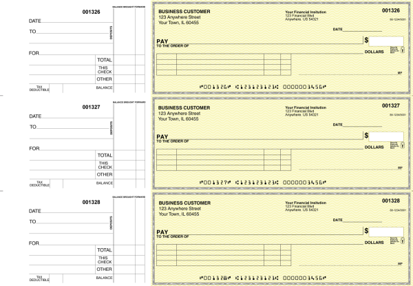 Yellow Safety Itemized Payment Business Checks | BU3-YEL01-IPR