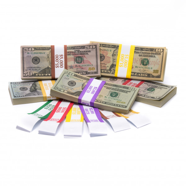 Currency Band Barred ABA High Dollar Set 1200ct  (200 of each 6 denominations)