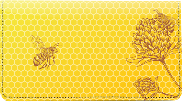 Golden Bee Blossoms Checkbook Cover  | CDP-ANI100