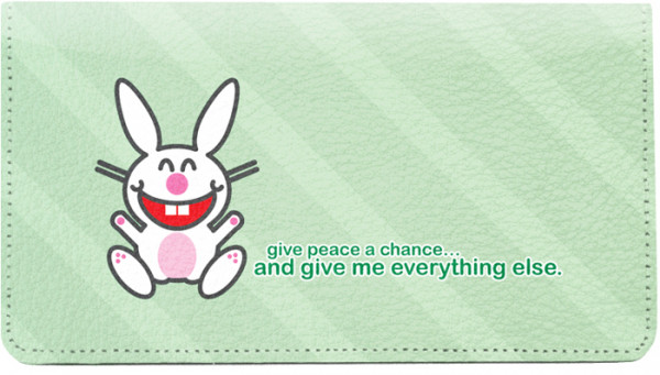 Its Happy Bunny Peace 2 Leather Cover