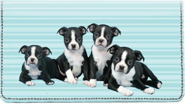 Boston Terrier Pups Keith Kimberlin Leather Cover | CDP-KKM18