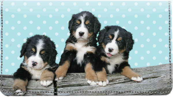 Bernese Mountain Dog Pups Keith Kimberlin Leather Cover | CDP-KKM27