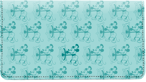 Steamboat Willie Monogram Pattern Checkbook Cover  | CDP-SBW02D