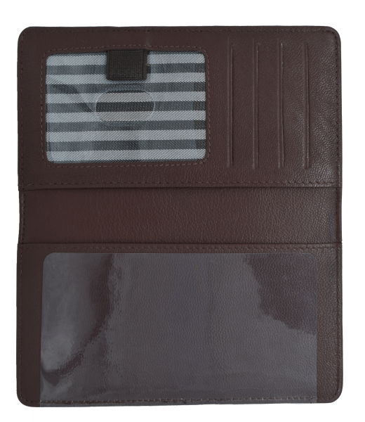 Brown Premium Leather Checkbook Cover