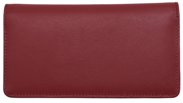 Red Premium Leather Checkbook Cover