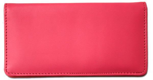 Hot Pink Smooth Leather Checkbook Cover
