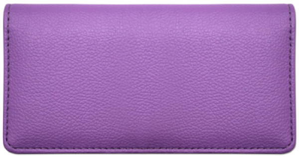 Violet Textured Leather Checkbook Cover