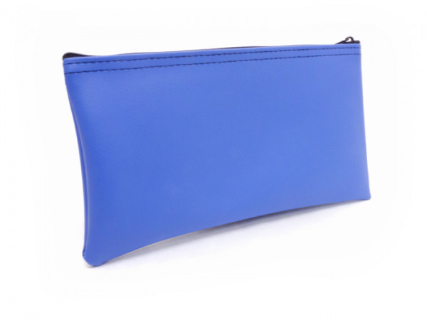 Blue Zipper Bank Bag, 5.5" X 10.5"