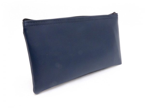 Navy Blue Zipper Bank Bag, 5.5" X 10.5"