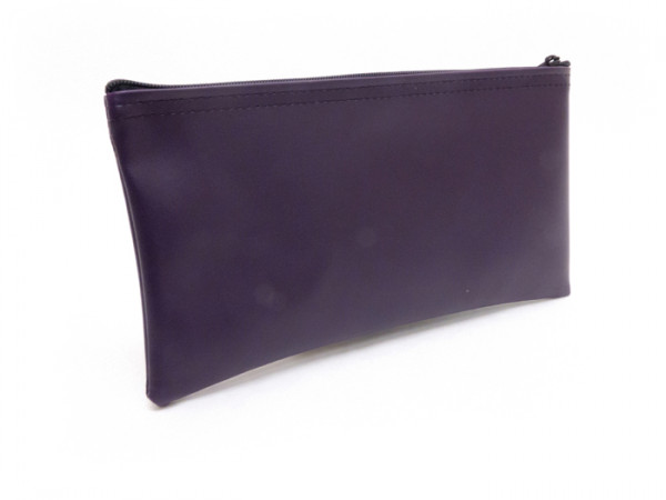 Purple Zipper Bank Bag, 5.5" X 10.5"