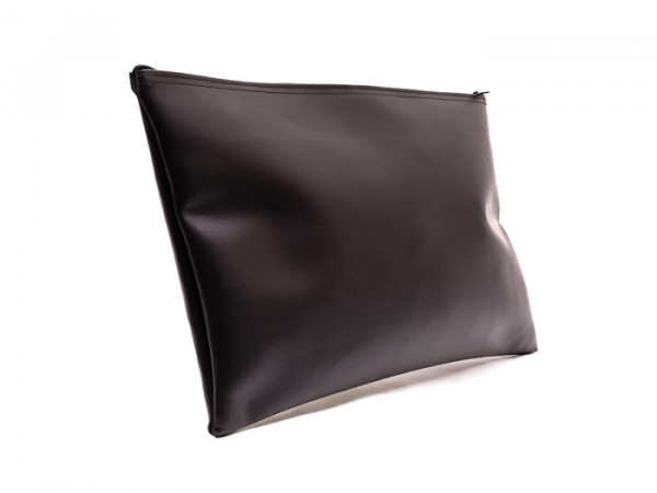 Black Zipper Bank Bag, 12" X 16"