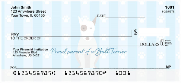 My Bull Terrier Loves Me Personal Checks