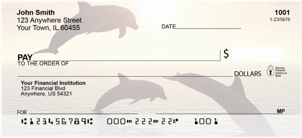 Dolphin Silhouettes Personal Checks | EVC-02