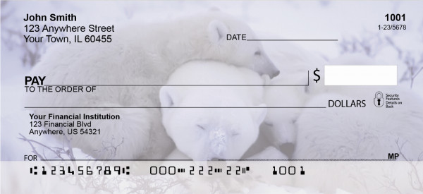 Precious Polar Bear Cubs Personal Checks