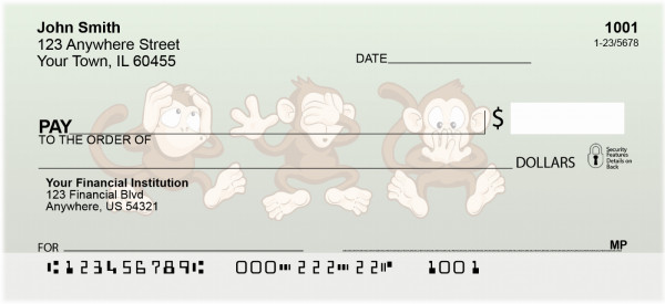 Wise Monkeys Personal Checks