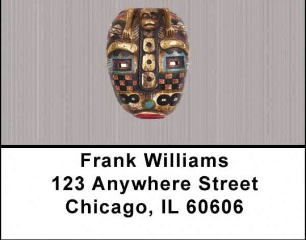 African Masks Address Labels | LBAFR-05