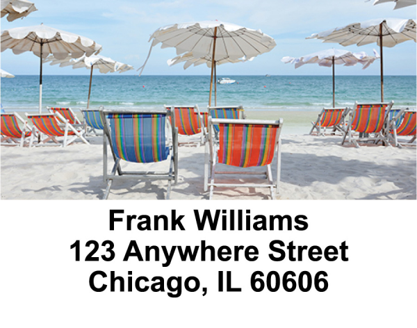 Beach Loungers Address Labels | LBEVC-25