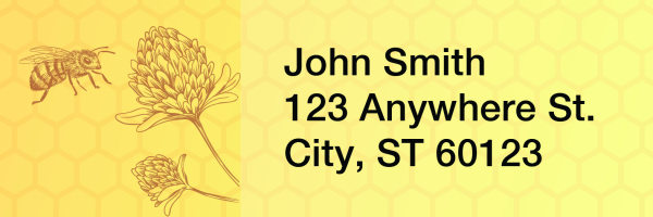 Golden Bee Blossoms Address Labels  | LRANI-100
