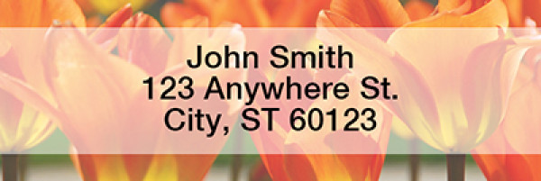 Tulips Narrow Address Labels