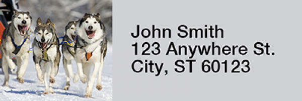 Sled Dogs Rectangle Address Labels