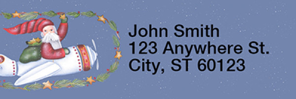 Santa's on the Way Narrow Address Labels by Lorrie Weber | LRRJHS-18