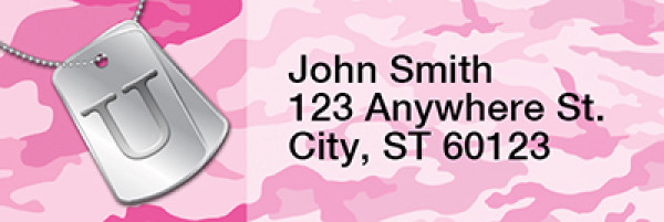 Dog Tag Monogram U Rectangle Address Labels | LRRMONO-04U