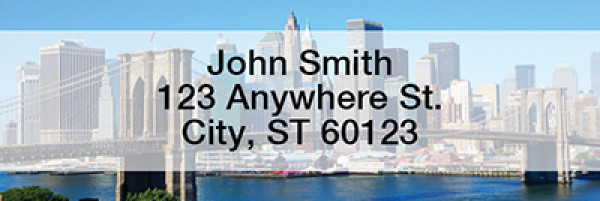 City Skyline Rectangle Address Labels
