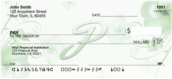 Floral Monogram P Personal Checks | MONO-02P