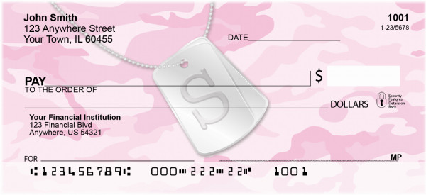 Dog Tag Monogram S Personal Checks | MONO-04S