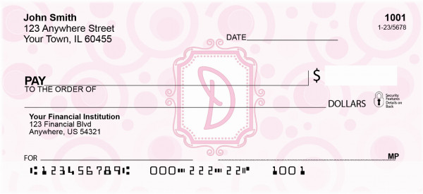 Bubbly Monogram D Personal Checks | MONO-05D