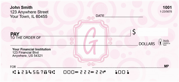 Bubbly Monogram G Personal Checks | MONO-05G