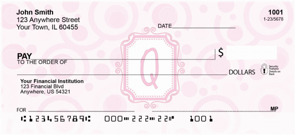 Bubbly Monogram Q Personal Checks | MONO-05Q