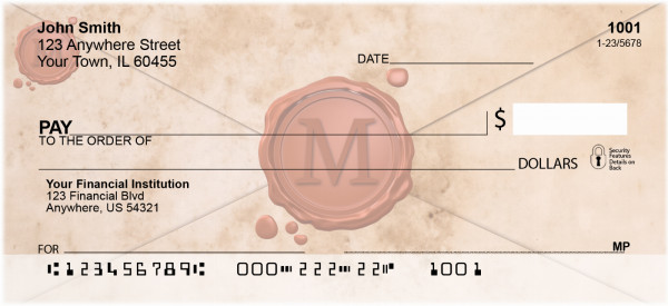 Wax Monogram M Personal Checks | MONO-06M