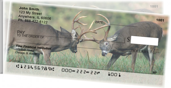 Big Horned Buck Deer Side Tear Personal Checks | STANK-71