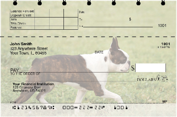 Boston Terrier Top Stub Checks | TSDOG-47