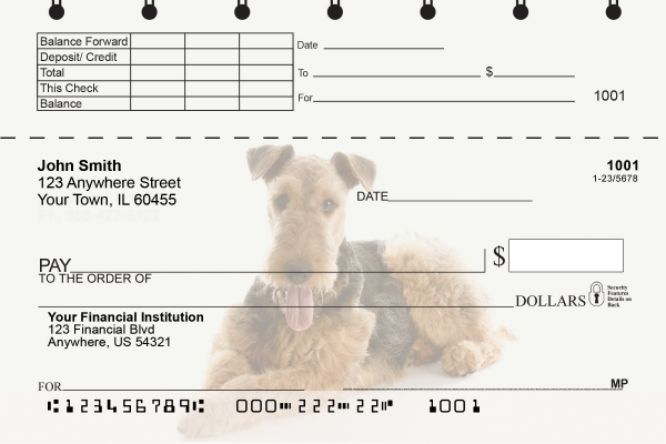Airedale Terrier Top Stub Checks